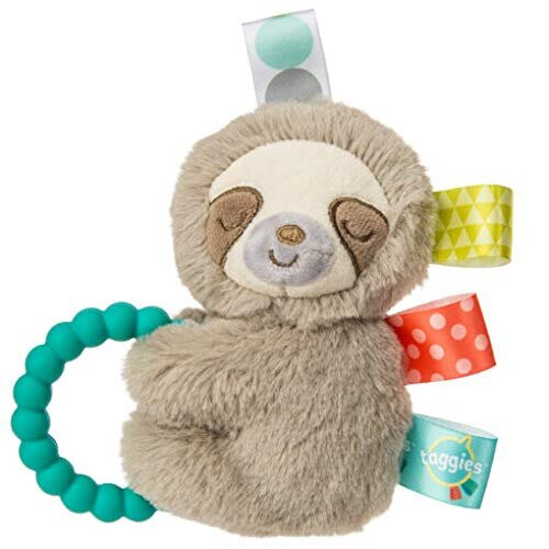 Taggies sensorisk udstoppet dyr bl?d rangle med teether ring melasse dovendyr 2
