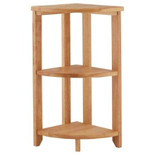 Premier Housewares Shelving Unit / Wooden Corner Shelf Unit / Bathroom Shelf / Plant Stand - 3 Tier