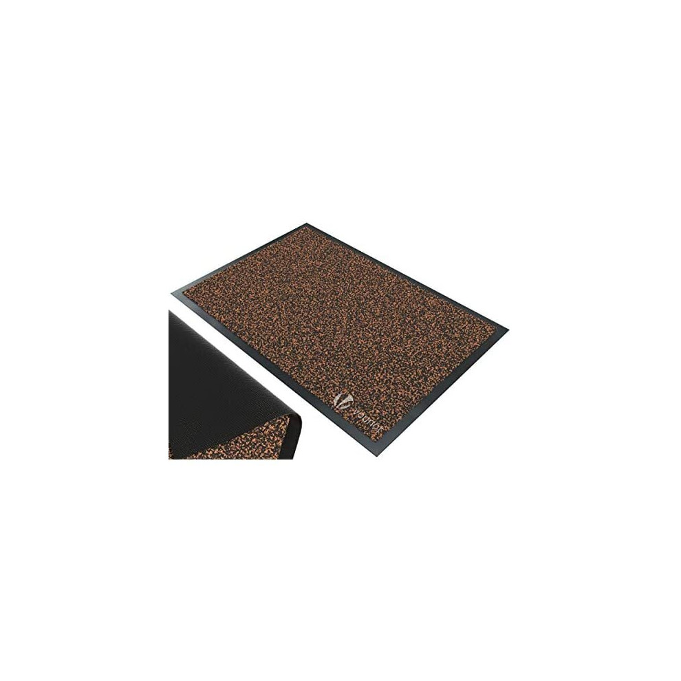 Vounot Door Mats For Outdoor Or Indoor, Dirt Trapper, Non Slip Barrier Mat Washable Welcome Doormat Entrance Rug, -, 60X90cm Brown/Black