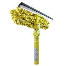 DOCAZOO DocaPole Window Squeegee + Scrubber Combo Attachment (w/ 3 Squeegee Blades) for Window Cleaning // Dual-Rotation Multi-Angle Window Washe