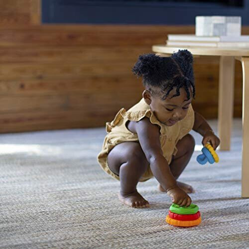 baby einstein Baby Einstein Stack & Teethe Πολυ-Υφασμάτινο Σετ 5 Τεμαχίων για Μωρά 3 Μηνών + 2