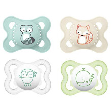 MAM SILICONE dummy 0-6 months, pack of 4 incl. 2 travel boxes