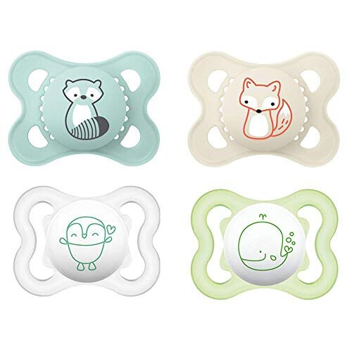 MAM MAM SILICONE dummy 0-6 months, pack of 4 incl. 2 travel boxes