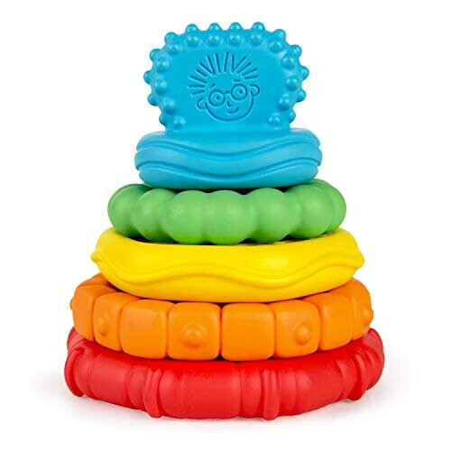 baby einstein Baby Einstein Stack & Teethe Πολυ-Υφασμάτινο Σετ 5 Τεμαχίων για Μωρά 3 Μηνών +