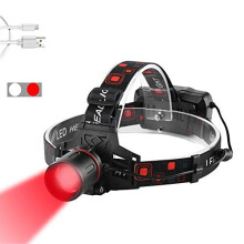 Red Light Head Torch Rechargeable, WESLITE Red LED Headlamp Zoomable Hunting Headlight Ultra Bright Red Head Light for Astronomy, Night Vision an