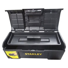 STANLEY Deep Toolbox Storage with 1 Touch Latch, 2 Lid Organisers for Small Parts, 24 Inch, 1-79-218