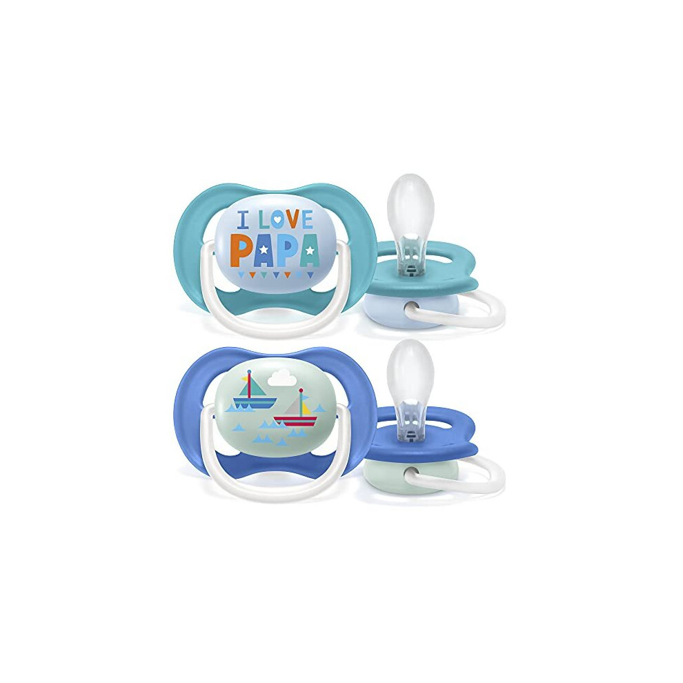 Philips Avent Ultra Air Pacifier, 6-18 months, Orthodontic & BPA-, 2 pcs