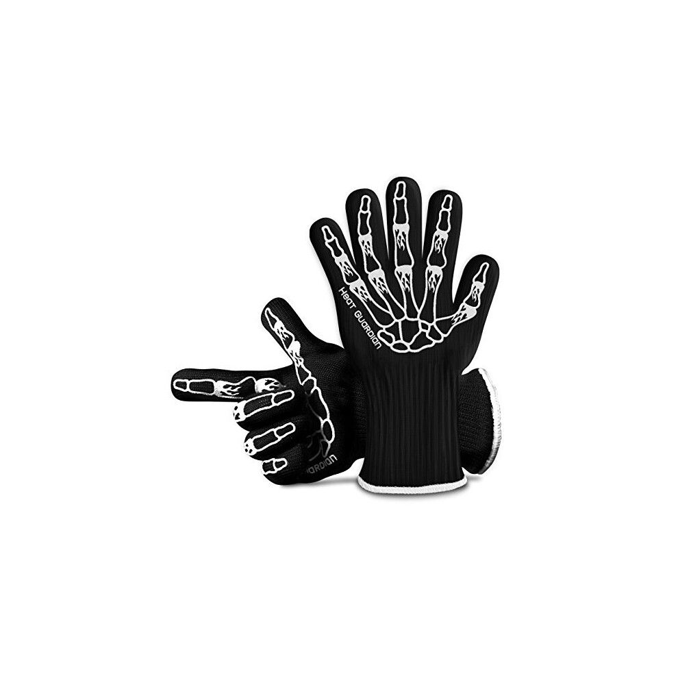 Heat Guardian Heat Resistant Gloves  Protective Gloves Withstand Heat Up To 932?  Use As Oven Mitts, Pot Holders, Heat Resistant Gloves for Gri