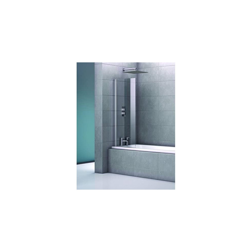 Jude Single Bath Screen 600mm - Easy Clean Frameless Pivot Over Bath Screen