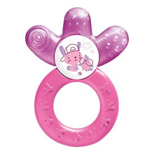 MAM Cooler Teether, Teething Toy for Babies, Cooling and Soothing Teething Ring, Baby Teether with Unique Shape and Ergonomic Design, Pink