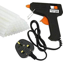 Mini Hot Glue Gun With 12 Silicon Glue Sticks, Heat up Quickly, 10W Hot Melt Glue Gun With Aluminium Nozzle, for DIY Arts, Hobby, Craft, Wood, Gl