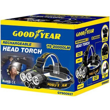 Goodyear Head Light Torch Lamp Headlamp LED Rechargeable Flashlight 20000LM for Camping Car Repair Cycling