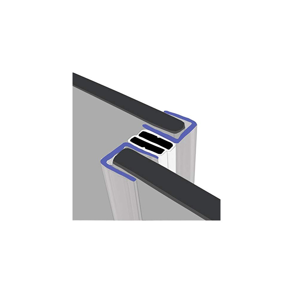 Magnetic Shower Seals | Sold in Pairs | Fits 4-6mm Glass | Side Magnets Normally Found on Pivot Doors | 2 Metres Long | MAG023