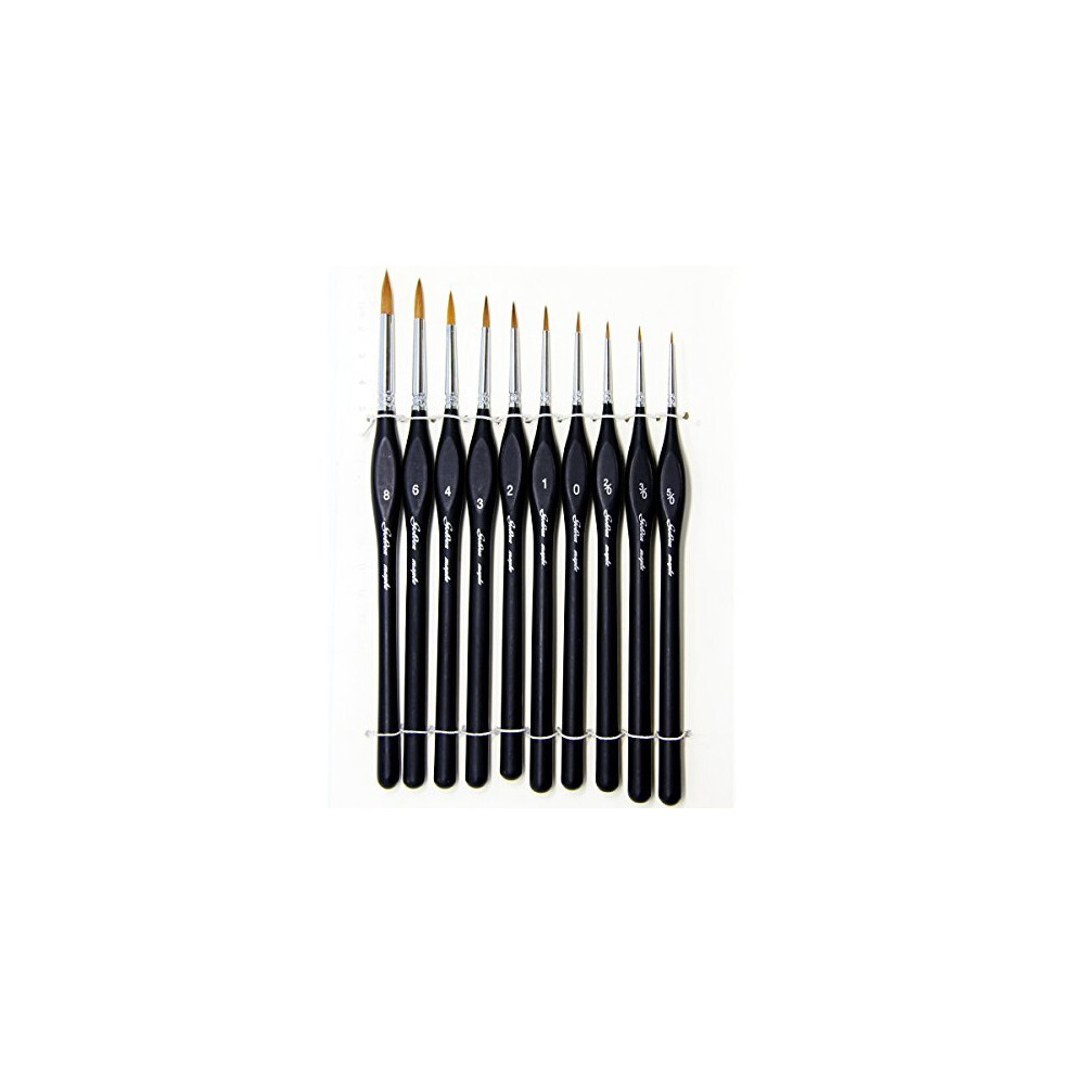 Detail Paint Brushes Set 10pcs Miniature Brushes for Fine Detailing & Art Painting - Acrylic, Watercolor,Oil,Models, Warhammer 40k.