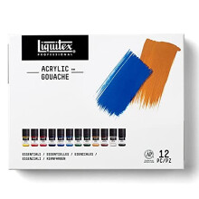 Liquitex Professional Acrylic Gouache Extra Fine Low Viscous Essential Colours Set 12 x 20 ml