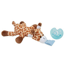 Dummy Pacifier Baby Soother, Dummies for Babies - Detachable Newborn Essentials - Portable Comforter Soothie - Stuffed Animal Plush Toy for 3-36