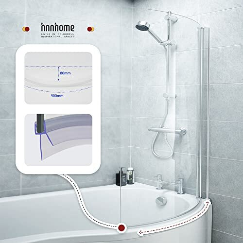 Hnnhome Mm Pre Curve Rubber Plastic Bath Shower Screen Seal Strip