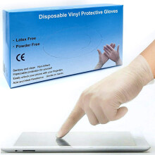 Vinyl Multi-Purpose Gloves, Powder Free, Disposable, Extra Strong - Box of 100 - Clear (X-Large)