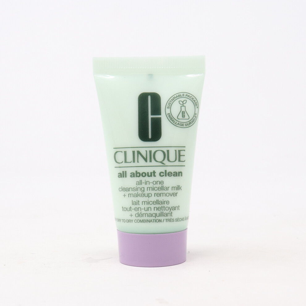 Clinique All About Clean Micellar Milk + Light Makeup Remover  1.0oz/30ml New