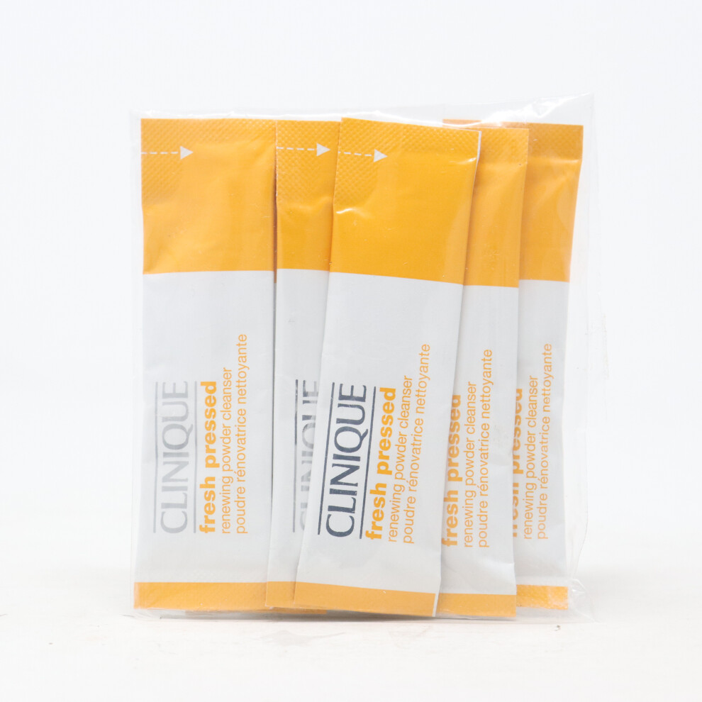 Clinique Fresh Pressed Renewing Powder Cleanser 7 Pcs  0.01oz/0.5g New