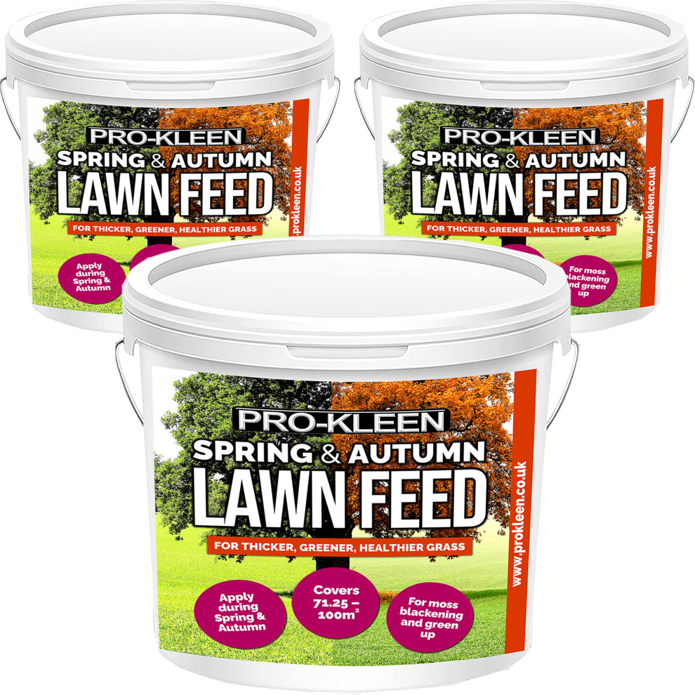 Pro-Kleen (3 X 2.5Kg) Spring And Autumn Lawn Feed