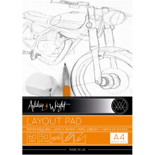 Ashton and Wright - A4 Semi Transparent Layout Pad - 50gsm Paper - 60 Sheets