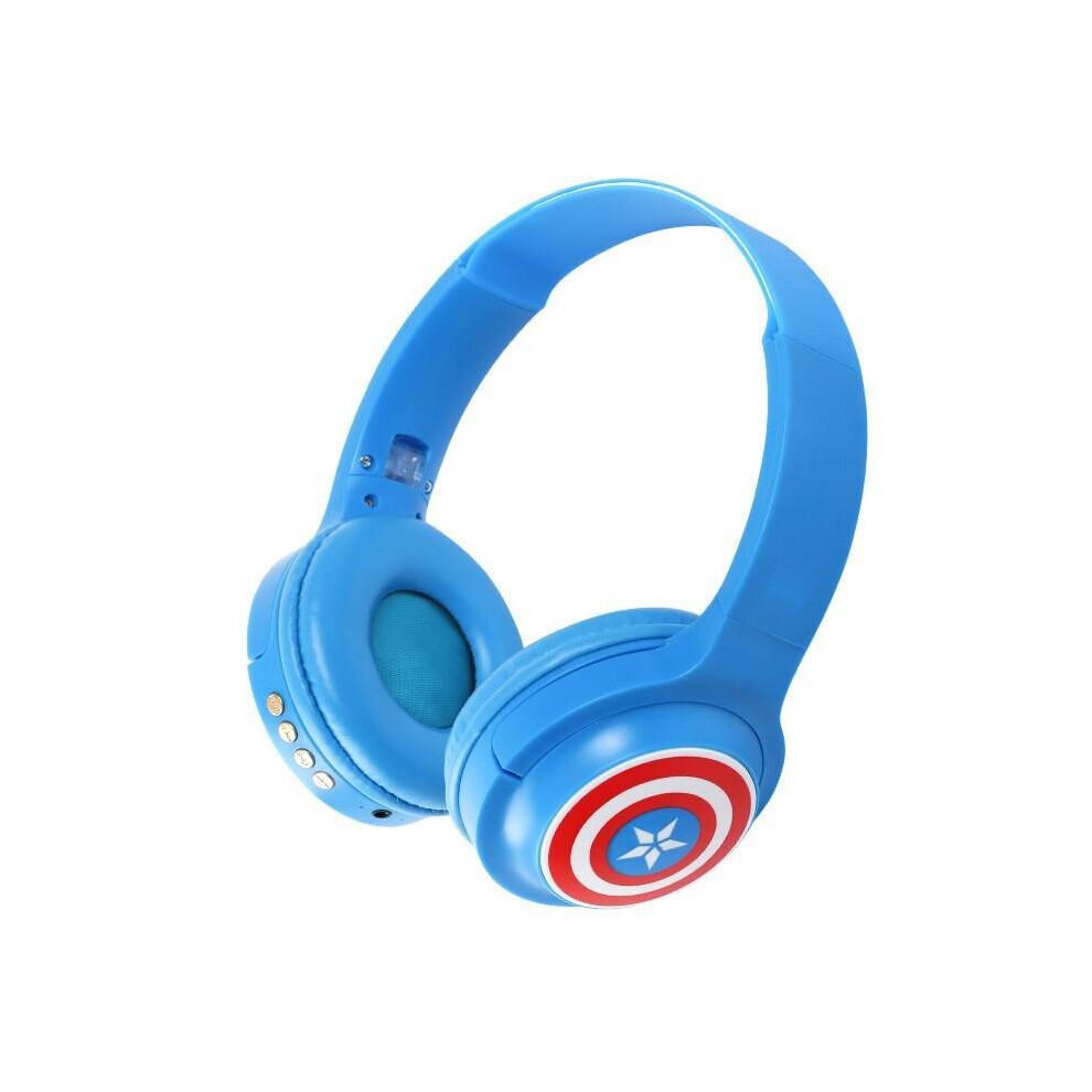 (Captain America) Marvel Iron Man Spiderman Captain Headset Wireless Bluetooth Headphone With Mic 691263595176