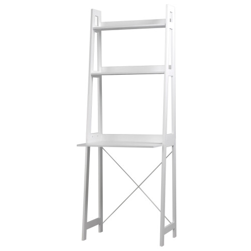 URBN Living (White) Ladder Desk 2 Shelves Wooden Computer Table Office 2
