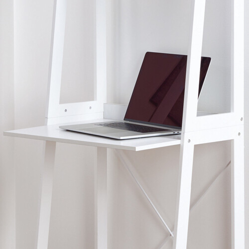 URBN Living (White) Ladder Desk 2 Shelves Wooden Computer Table Office 1