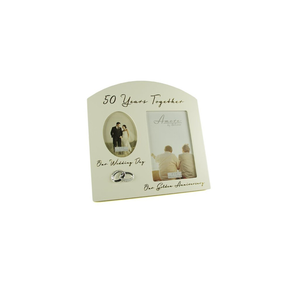 Golden 50th Wedding Anniversary Multi Photo Picture Frame Keepsake