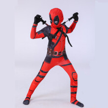 (Cloth+Backpack + Dual Swords , 4-5 Years) Kids Boys Deadpool Halloween Party Cosplay Costume Fancy Dress (No Swords)
