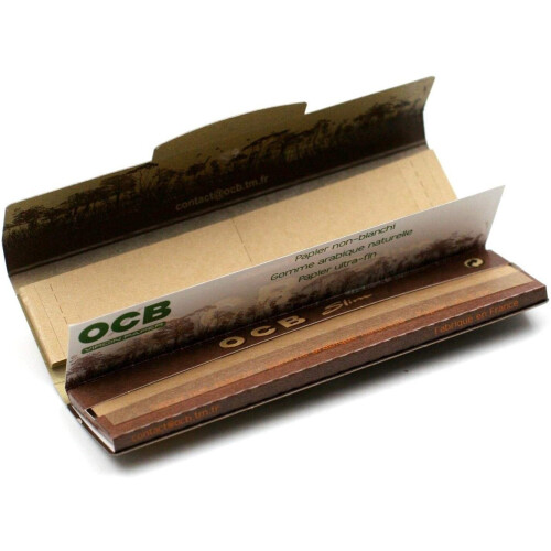 OCB virgin slim rolling paper + filter pack of 32 books 1