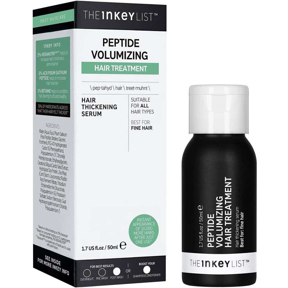 The Inkey List Peptide Volumizing Hair Treatment Thick Serum 100Ml – Boosts Density & Strength
