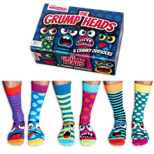 United Oddsocks Grumpy Heads Box 6 Mens Socks Odd Socks Dad Gift for Men UK 6-11