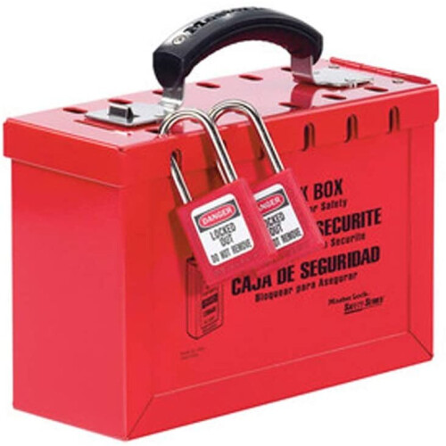 Master Lock Master Lock 498A Latch Tight Portable Group Lockout Box, Red, One-Size