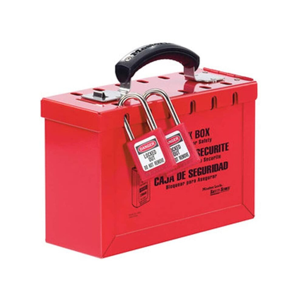 Master Lock 498A Latch Tight Portable Group Lockout Box, Red, One-Size