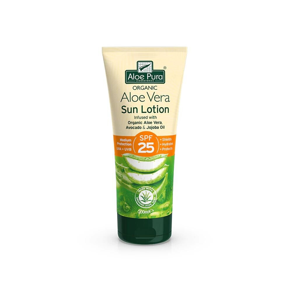 Aloe Pura Organic Aloe Vera SPF25 Sun Lotion 200ml