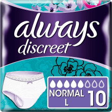 Always Discreet Normal Large 10 Low Rise Pants