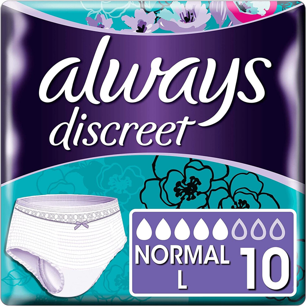 Always Discreet Normal Large 10 Low Rise Pants