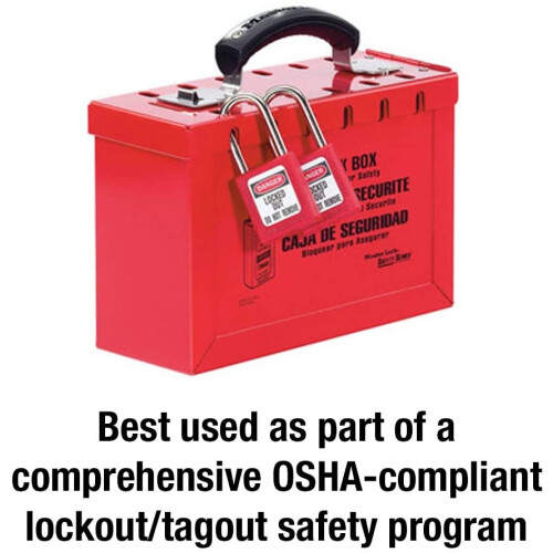 Master Lock Master Lock 498A Latch Tight Portable Group Lockout Box, Red, One-Size 1