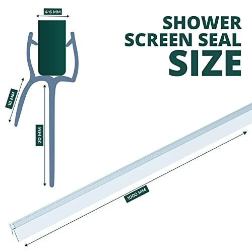 PREMIUM GRID 2-Pack Shower Screen Seal Strip, 4-6mm Glass Shower Door ...