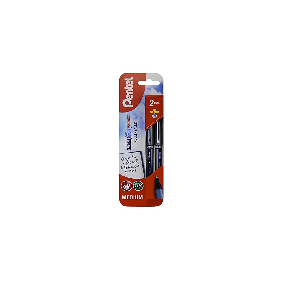 Pentel 0.7 Mm"Energel Plus" Ink Pen (Pack Of 2) Blue