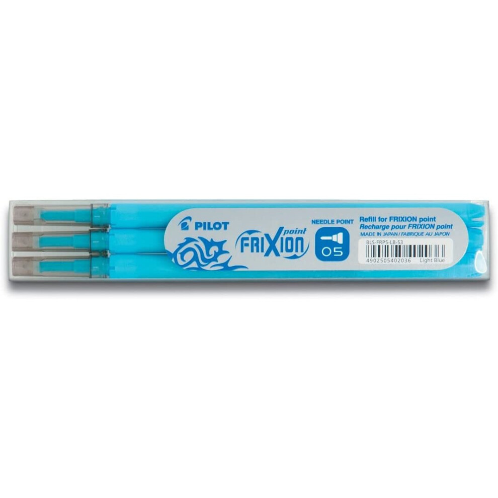 Pilot Refills for Frixion Point Rollerball 0.5 mm (Pack of 3) - Light Blue