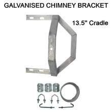 13.5" inch Galvanised Steel Chimney Mitre Cradle Mounting Bracket & Lashing Kit 2.5''