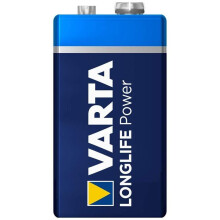 VARTA Longlife Power 9V Block 6LR61 Alkaline E-Block Battery (1-pack) - Made in Germany - ideal for fire alarms, smoke detectors, tuners