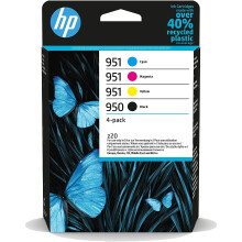 Cartouche d encre Hp HP 950 951 Pack de 4 Cartouches d Encre Noir, Cyan, Magenta et Jaune Authentiques (6ZC65AE)
