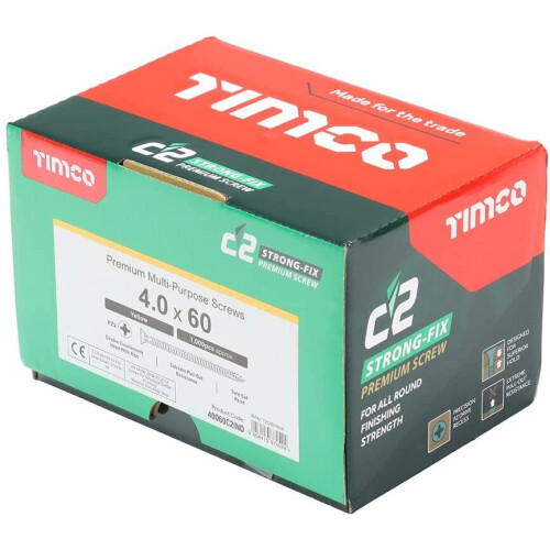TIMco TIMCO – C2 Strong-Fix Multi-Purpose Premium Screws – Double Countersunk – Gold – Dual Angle Thread for Ultimate Performance –... 2
