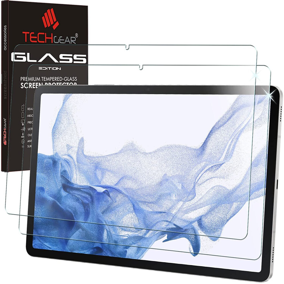 TECHGEAR [2 Pack Galaxy Tab S8 11" GLASS Edition (SM-X700 / SM-X706) Tempered Glass Screen Protector [9H Toughness] [HD...