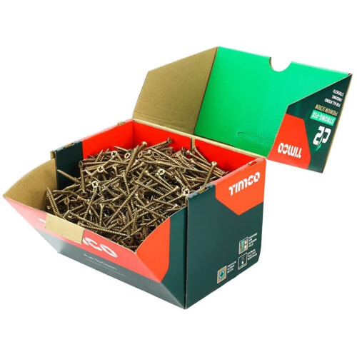 TIMco TIMCO – C2 Strong-Fix Multi-Purpose Premium Screws – Double Countersunk – Gold – Dual Angle Thread for Ultimate Performance –...