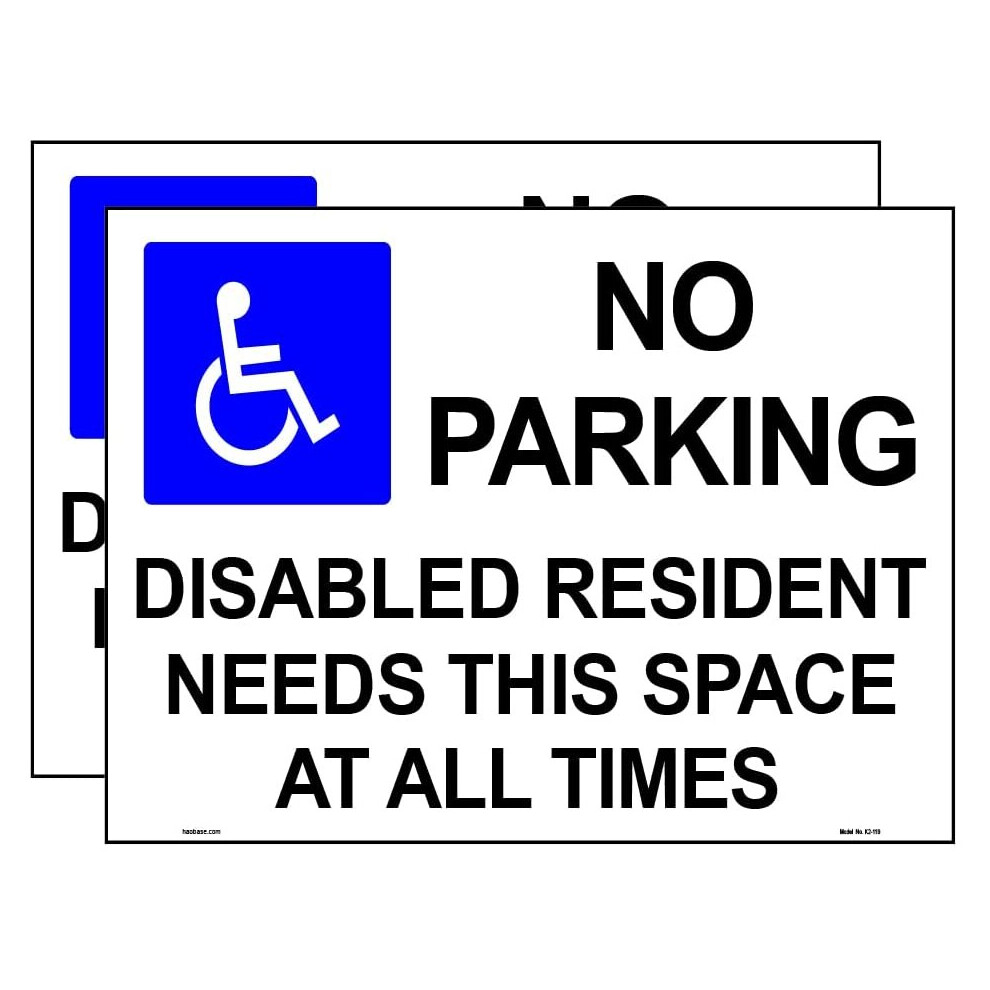Haobase 2 Pcs No Parking Disabled Resident Needs This Space Sign Stickers - Self Adhesive Vinyl -15 cm x 20 cm-image-OPC-P8YZCRC-NEW